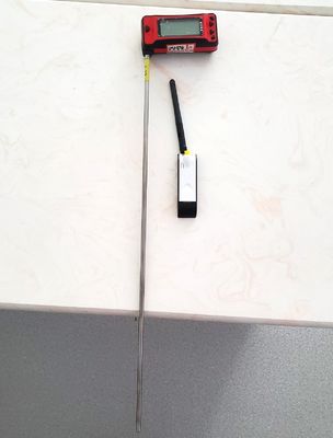 Comunicación inalámbrica Pt100 Probe Termómetro digital con sensor de acero inoxidable 316
